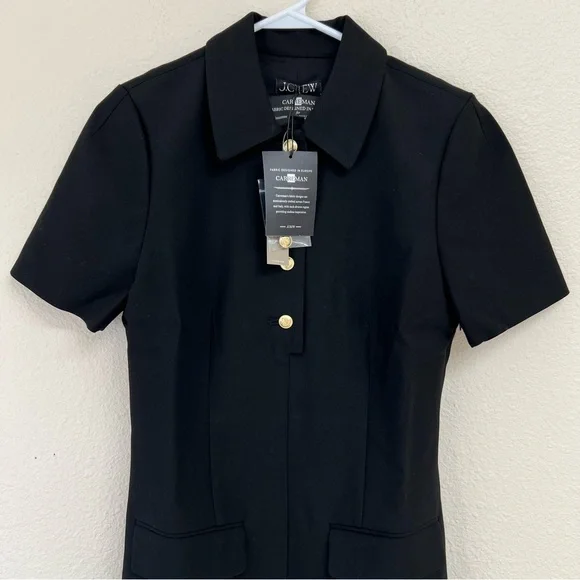 J. Crew Parc Dress Four Season Stretch Fabric in Black Size 6 NWT Mini - Picture 8 of 11